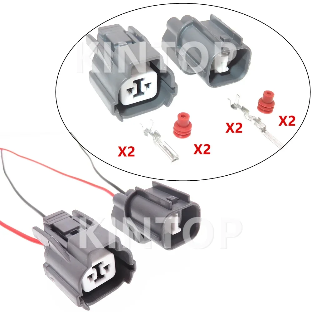1 Set 2 Pins 6189-0129 Car Speaker Wire Socket AC Assembly For Honda 6181-0070 Automotive Horn Wiring Terminal Connector