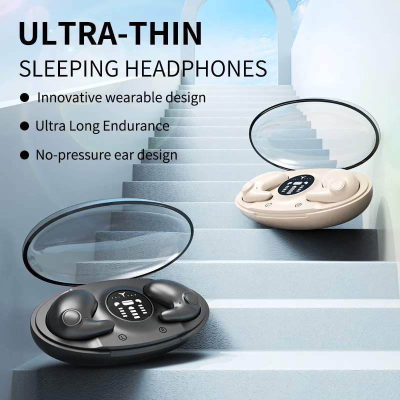 

Invisible Sleep Wireless Earphone Bluetooth 5.3 Hidden Earbuds Lightweight Waterproof Noise Proof Touch Control Headphones