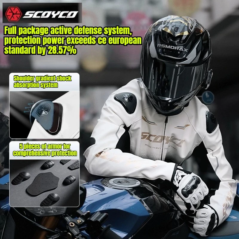 SCOYCO Motorcycle Riding Suit Men's Commuter Locomotive Suit Racing Anti-drop Breathable Summer Sonic Speed JK103-2 Jacket