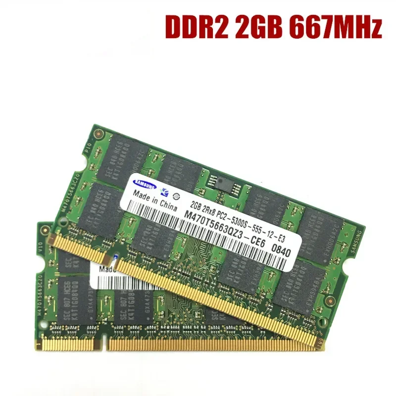 Samsung DDR2 2GB PC2 5300S 6400S 2G 800 667 MHz Laptop Memory