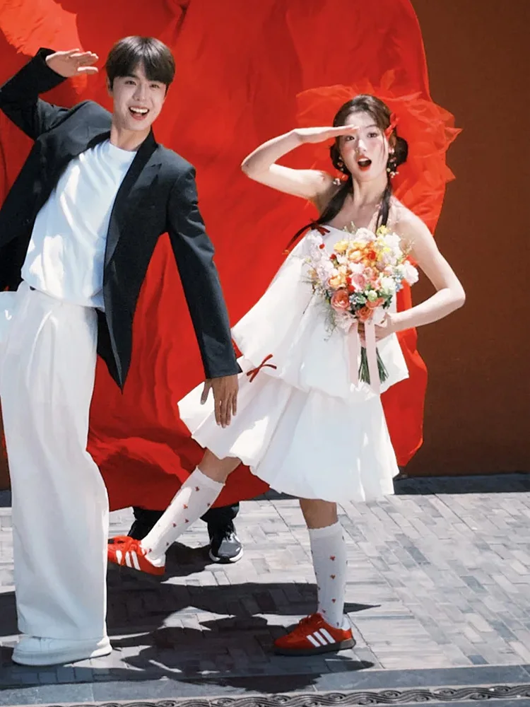 

Элегантный утренний халат для невесты, женский, короткий, без рукавов, с возможностью индивидуального пошива, высококачественный, для помолвки и фотосессий в путешествиях