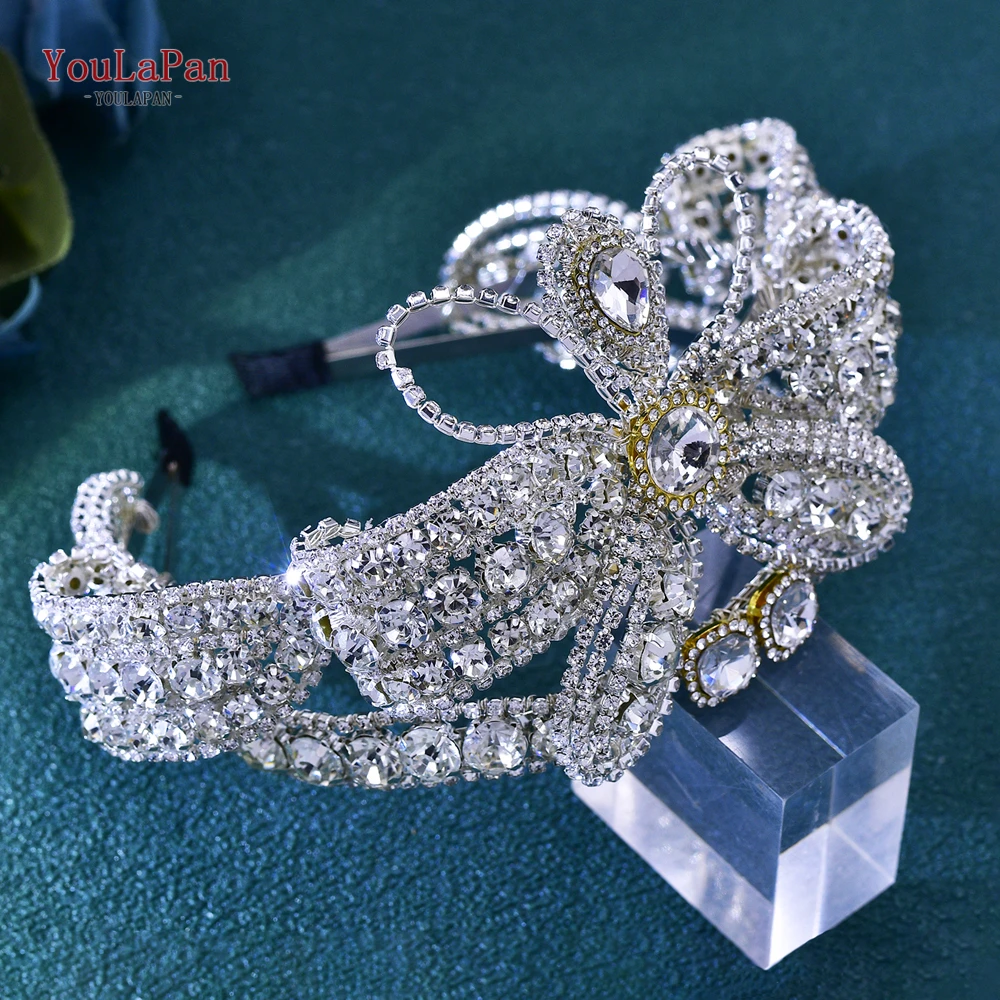 

YouLaPan Fashion Jewelry Women Accessories Silver Color Rhinestone Wedding Crown Women Accessories Party Hair Ornaments HP705