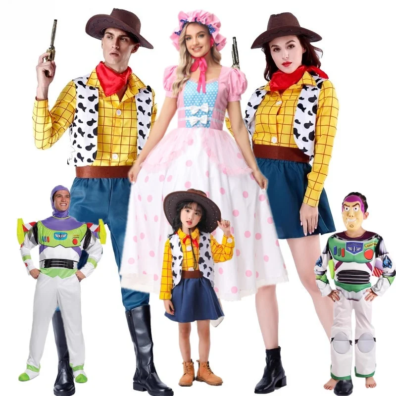 

Костюм Вуди на Хэллоуин, костюм для косплея, наряд для родителей и детей, игрушка S, ковбойский костюм в стиле вестерн, женская сценическая одежда, полиэфирное волокно