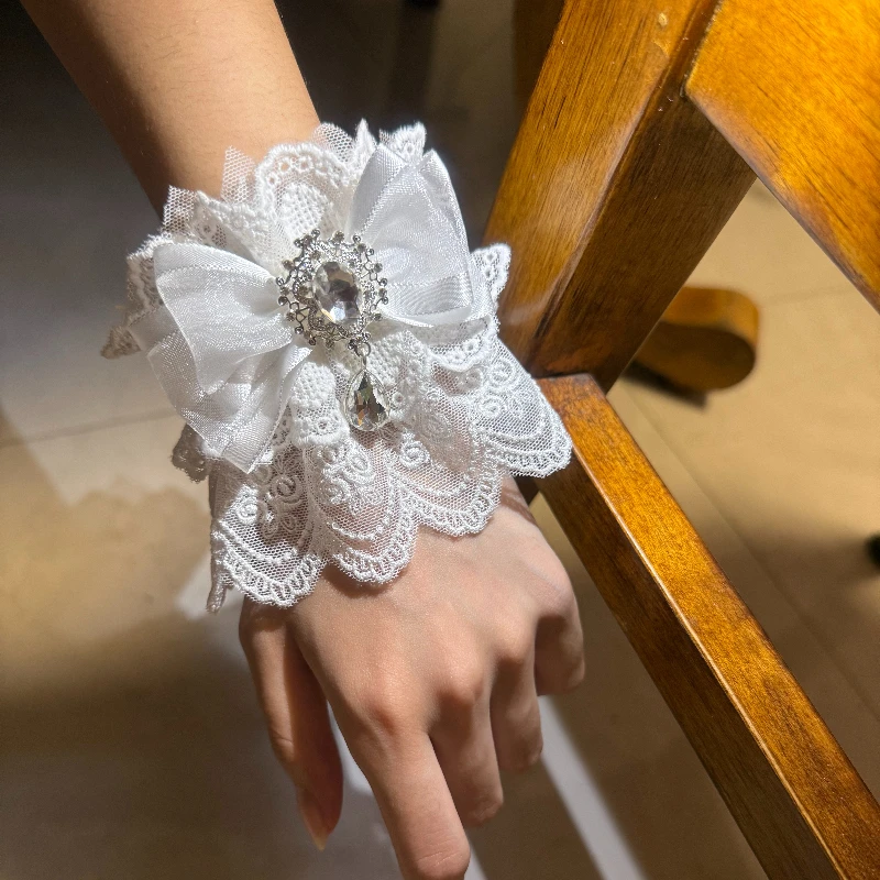 Original Lolita Bow Lace Rhinestone Hand Sleeve Lolita Accessories