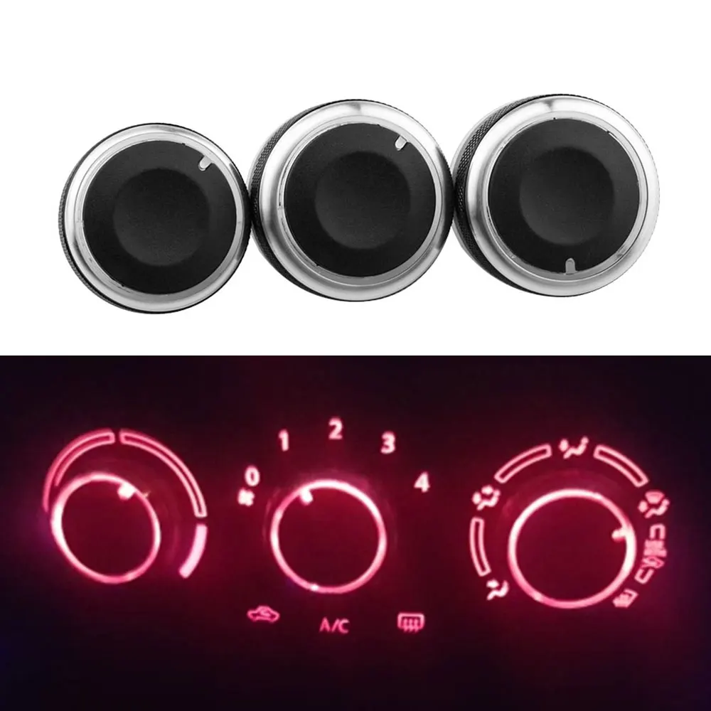 

Car Aluminum Alloy AC Control Knobs for Mazda 6 2006-2015 Air Conditioning Heater Climate Control Switches 3pcs Accessories