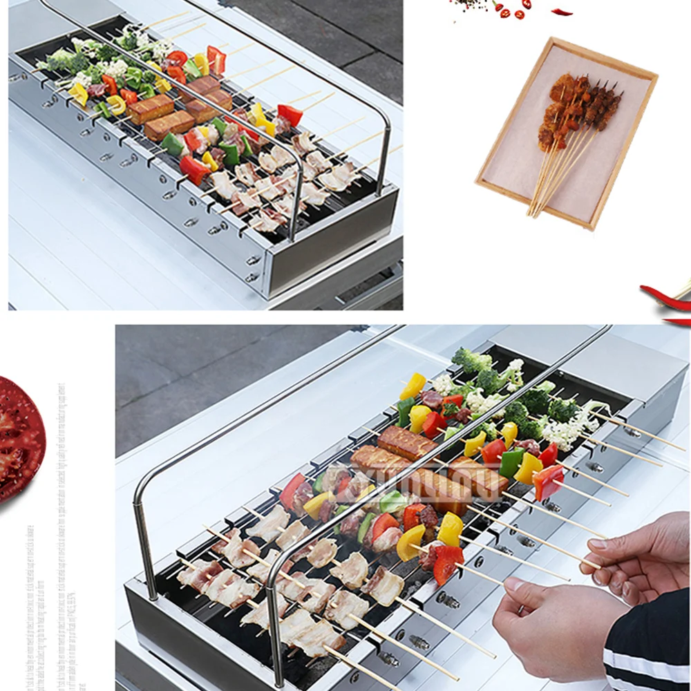 Outdoor tragbare Edelstahl Grill maschine Haushalt automatische rotierende Grill maschine