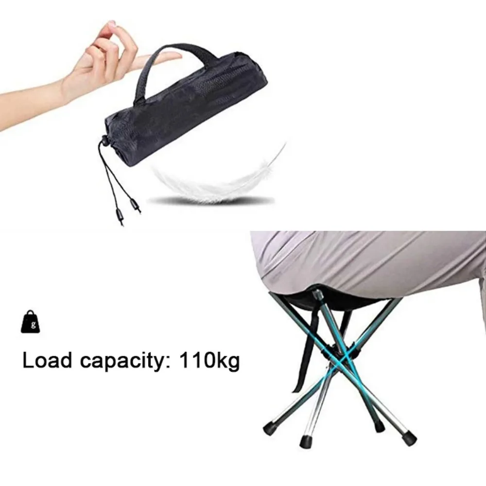 Image of Leichter Edelstahl-Campingstuhl, Langlebiger Stabiler Mazza-Hocker, Tragbarer Teleskop-Klappstuhl für Outdoor und Angeln