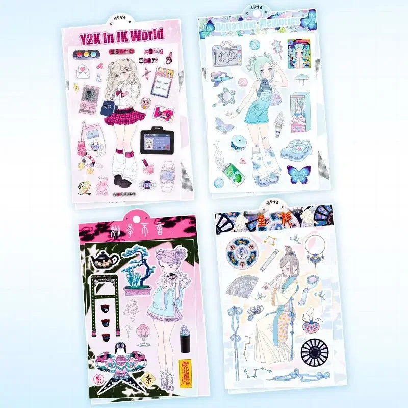 Antique Characters, Retro Original Stickers Character Stickers Phone Case Decoration Materials