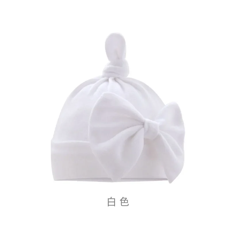 Newborn Baby Hat Cute Warm Knot Bows Hat Infant Hospital Caps Baby Boy Girl Toddler Hats Infant Beanie Caps Solid Color