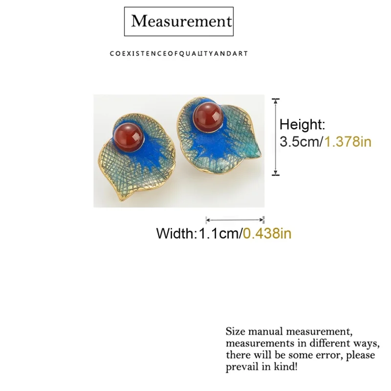 

Vintage Red Agate Earrings For Woman Blue Shell Inrregular Enamel Designer Elegant Gift Summer Valentime'S New In 2025 Trends
