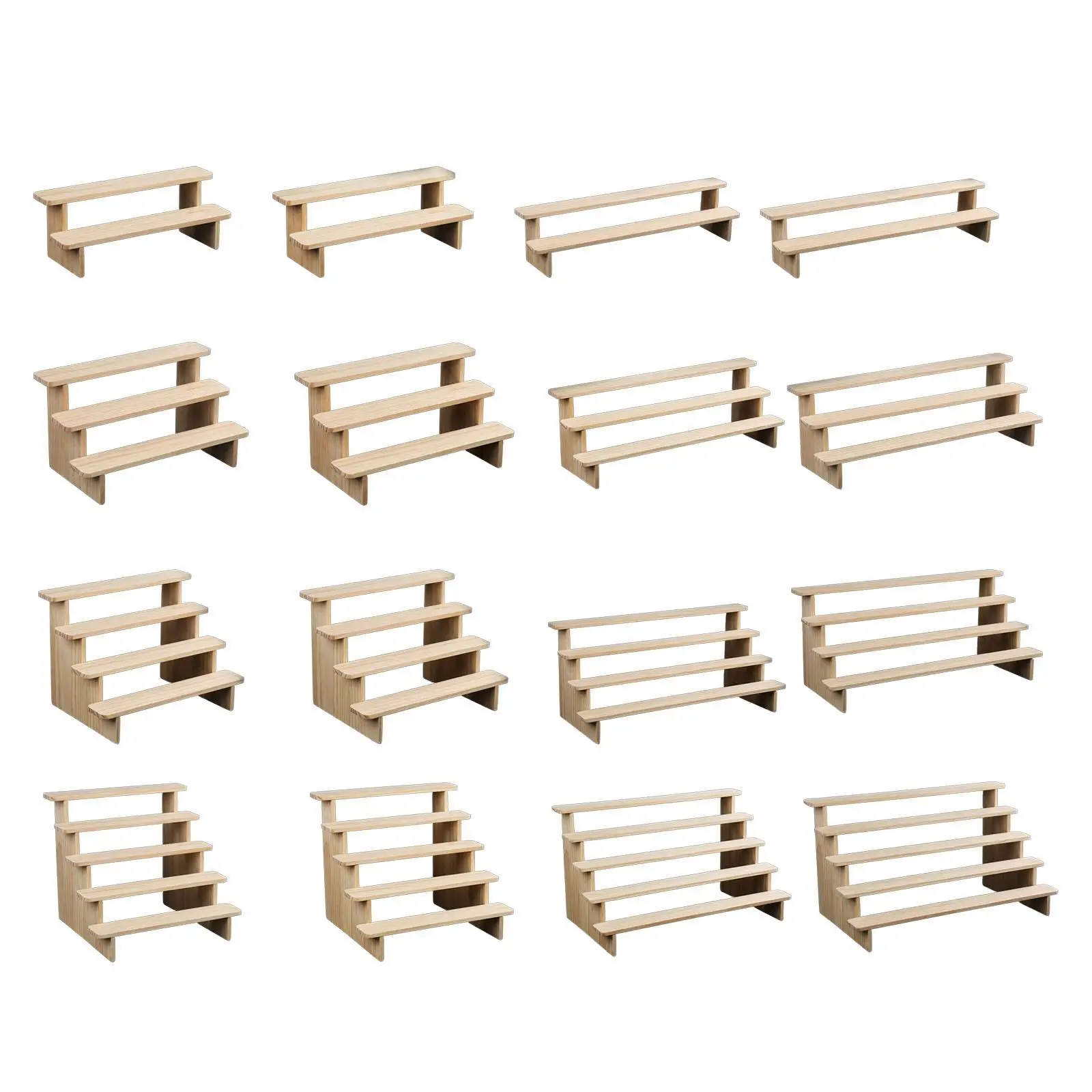 Wooden Display Riser Stand Spice Rack Cupcake Stand Countertop Display Shelf Wood Display Riser Shelf for Makeup Figurine Toy