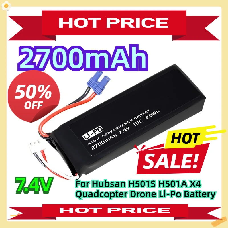

For Hubsan H501S H501A X4 Quadcopter Drone 7.4V 2700mAh Li-Po Battery