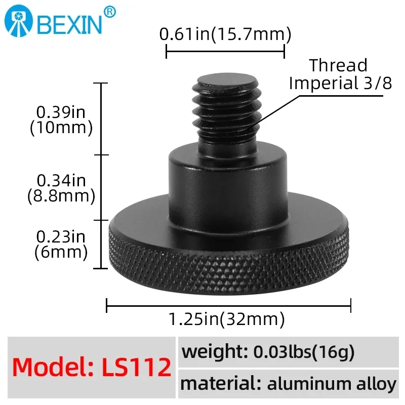 BEXIN 1/4 to 3/8 Conversion Screw Camera Tripod Head Monopod Conversion Screw Adapter Aluminum Alloy Mounting Screws Accessories