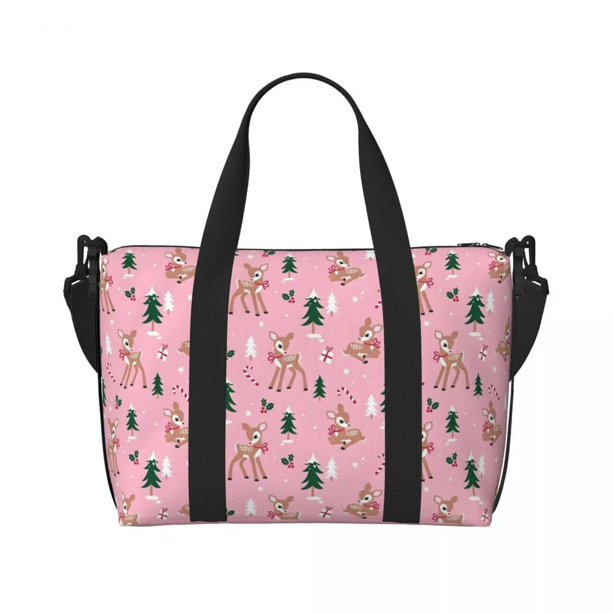 

Custom Bambi Tote Bag Women Large Capacity Deer Anime Gym Beach Shoulder Travel Bag