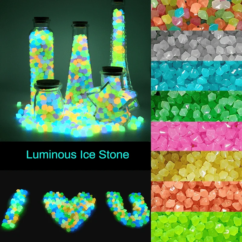 300 Garden Decorative Luminous Stones Luminous Pebbles Outdoor Courtyard Decorative Fish Tank Aquarium Ornaments
