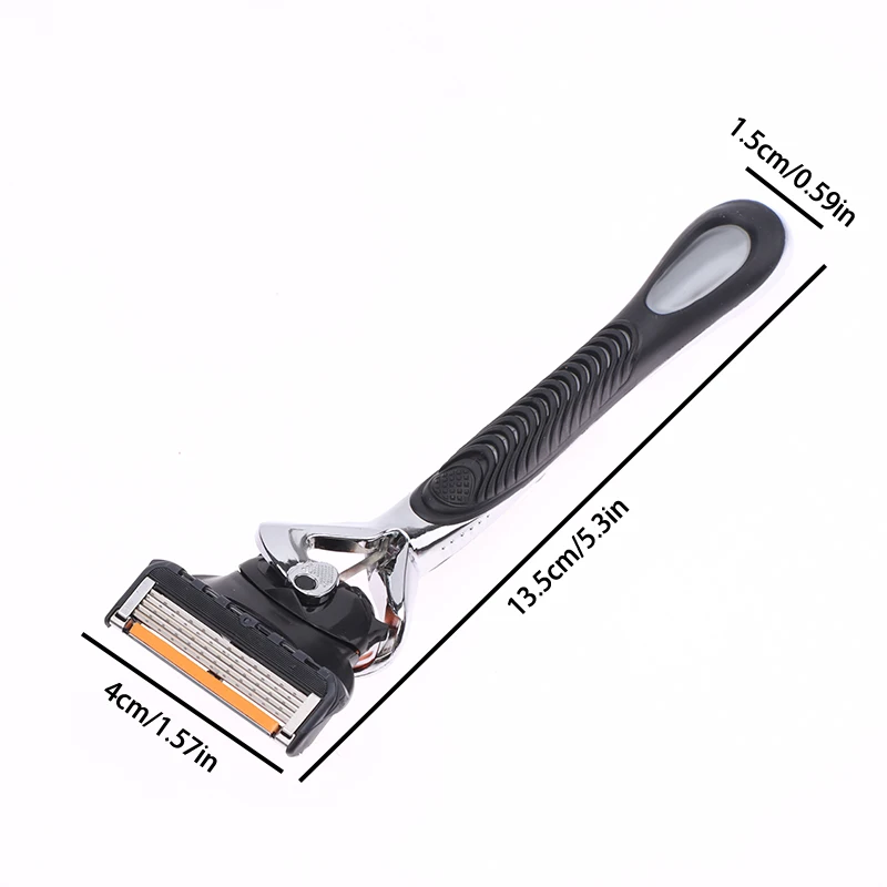 Durable 5-Layer Razor Replacement Blades Manual Beard Shaver Parts Safety Anti-Scratch Men's Shaving Razors Case Knife Holder