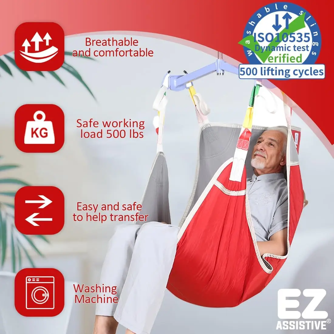 

Ehucon Patient Fully Body Lifting Sling Hoyer Sling with Durable Cloth Providing Safe Support for Elderly Disabled 500 lbs