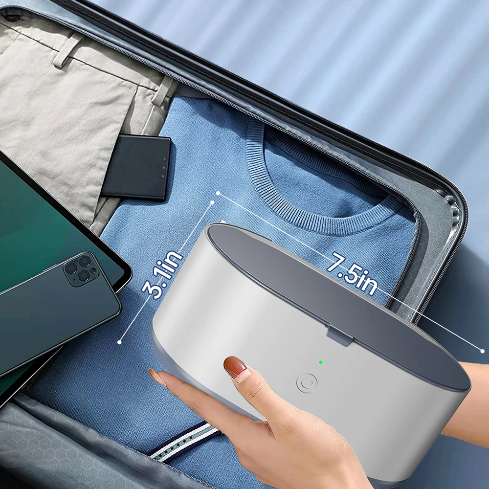 Household Jewelry Ultrasonic Cleaner 600ML Ultrasonic Glasses Jewelry Cleaner 46KHz High Dentures Retainer Cleaning for Glasses