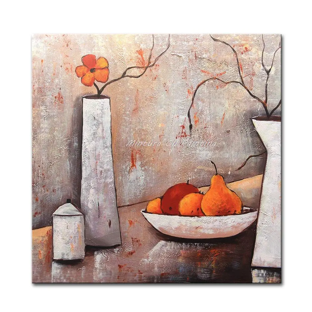 

Mintura Hand-Painted Still Life Oil Painting On Canvas,Modern Abstract Wall Art Pictures For Living Room Kitchen Home Decoration