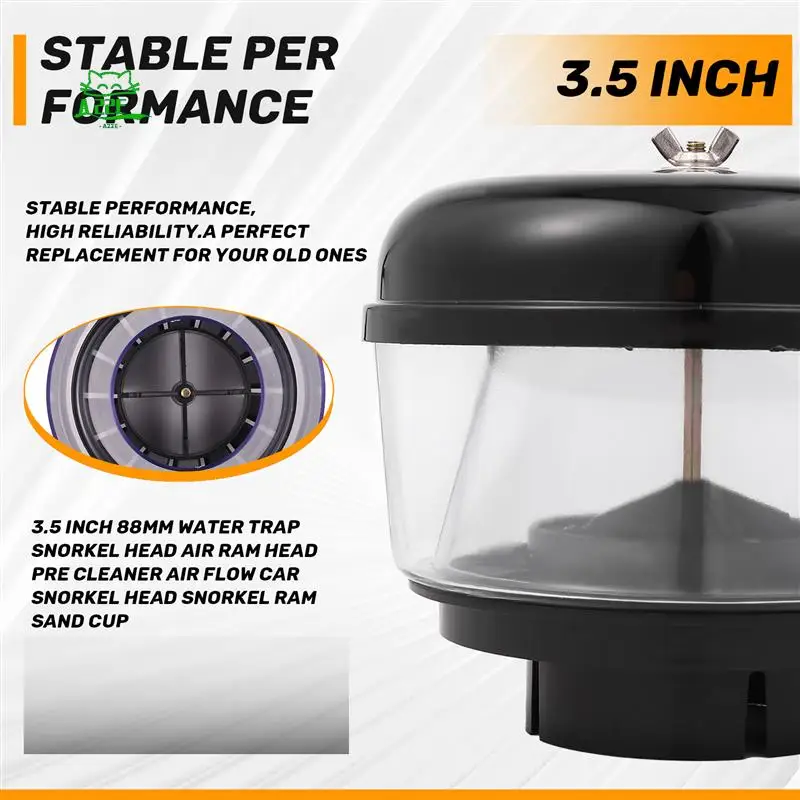 

A22E-Water Trap Snorkel Head Air Ram Head Pre Cleaner Air Flow Car Snorkel Head Snorkel Ram Sand Cup For Toyota Nissans