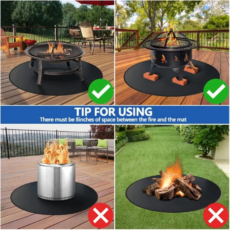 Hot Sale 24 Inch Fire Pit Mat For Solo Stove Mesa - Fireproof Mat For Tabletop, Easy To Clean Oil Resistant Fire Pit Pad