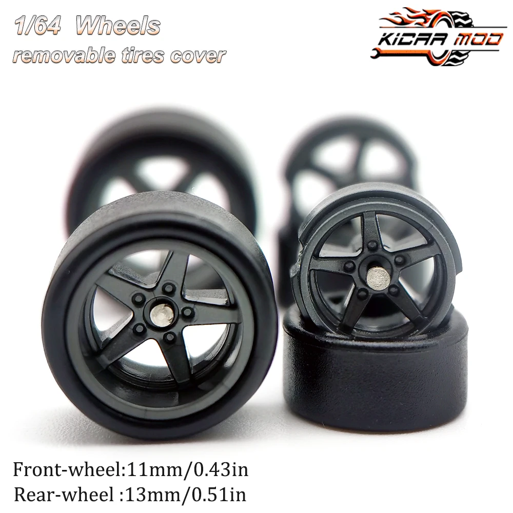1/64 RLC Premium-Räder mit Slick-Reifen für RLC Muscle Car Advan GT Modellauto-Umbauteile D:11mm+13mm (1 Set) – Detail 13