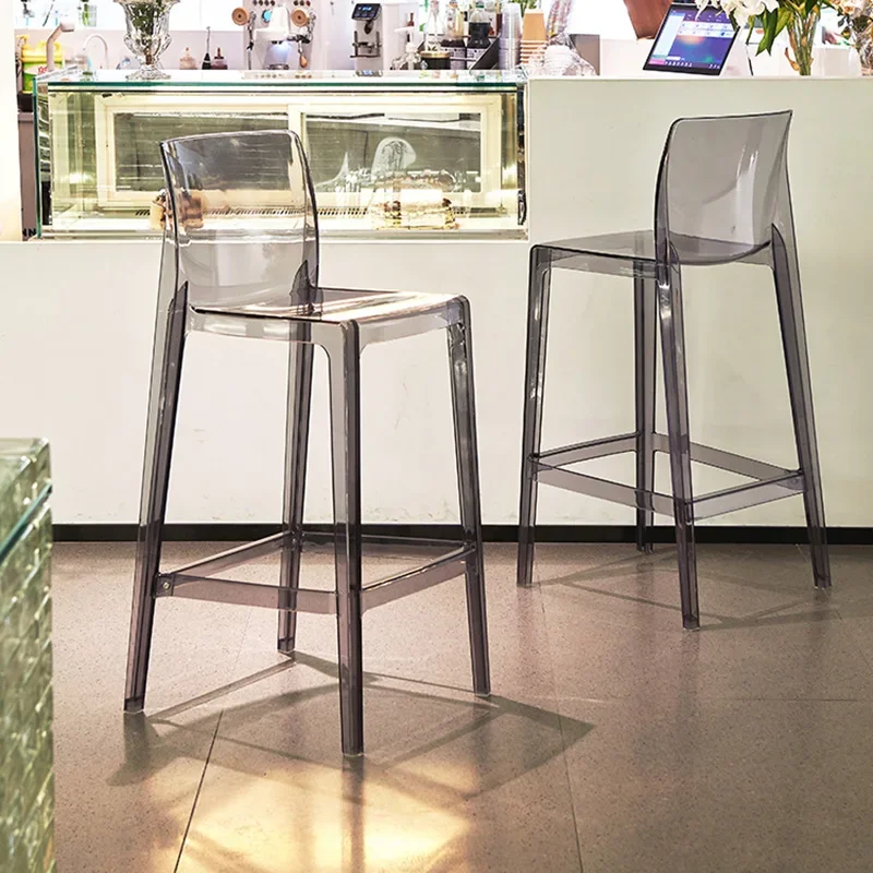 

Counter Designer Nordic Design Bar Chairs Accent Plastic Minimalist High Bar Chairs Acrylic Sillas Altas Home Furniture