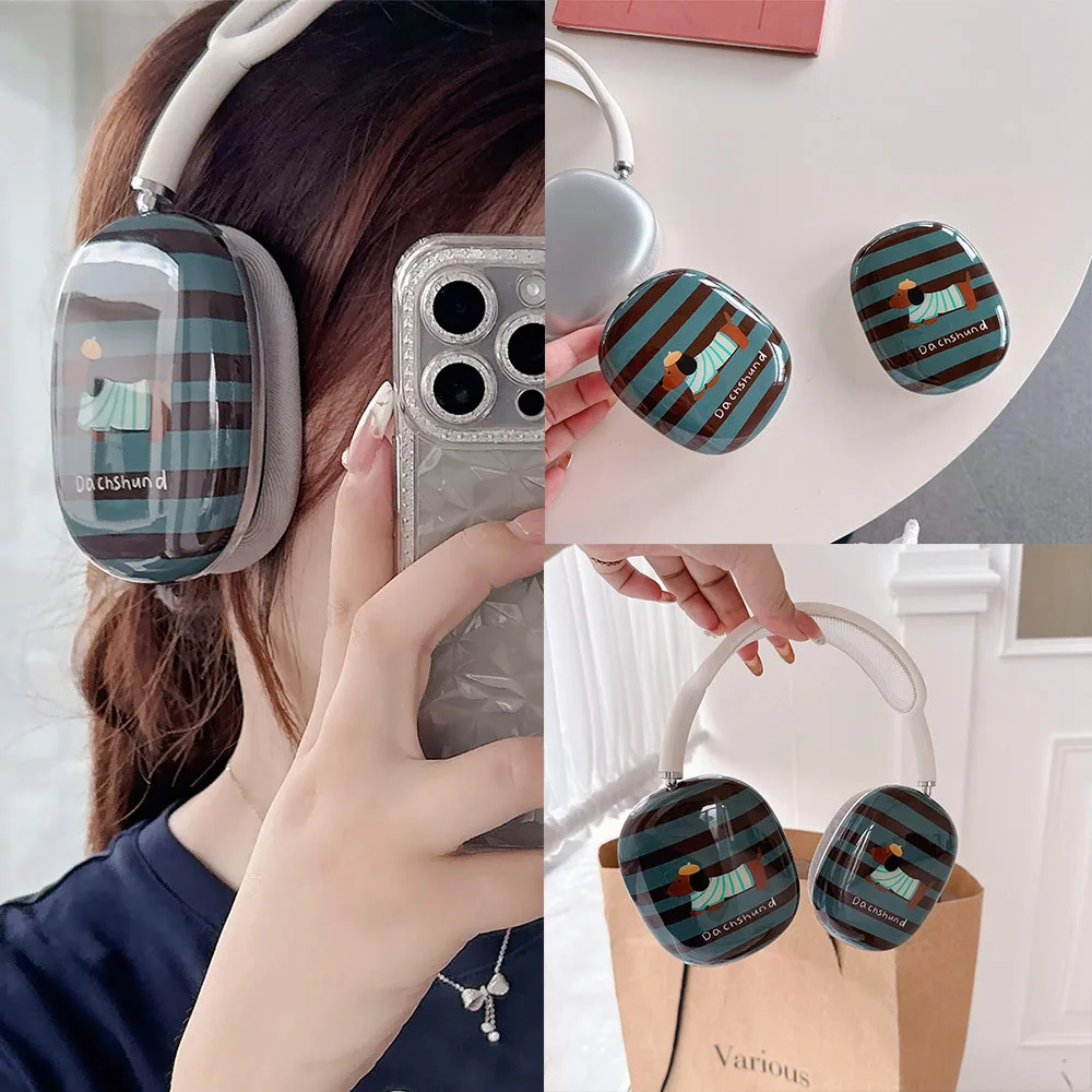 

Крутой чехол с таксой для Airpods Max, защитный декор для наушников Apple, чехол для Airpods Max, защита гарнитуры Capa