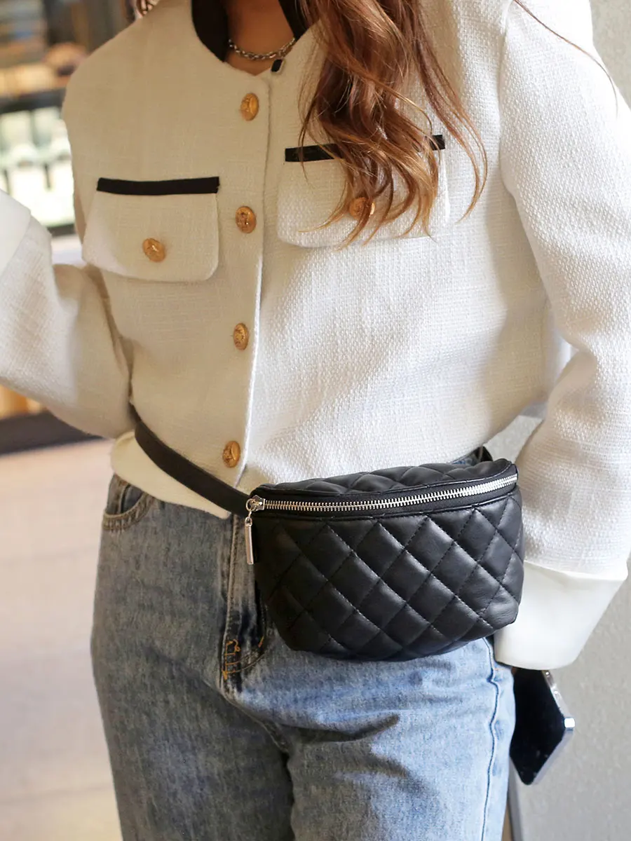 Mobile Phone Bag Waist Bag Chest Bag Graceful New Rhombus Mini Soft Small Bag Korean Fashion Accessories 2308