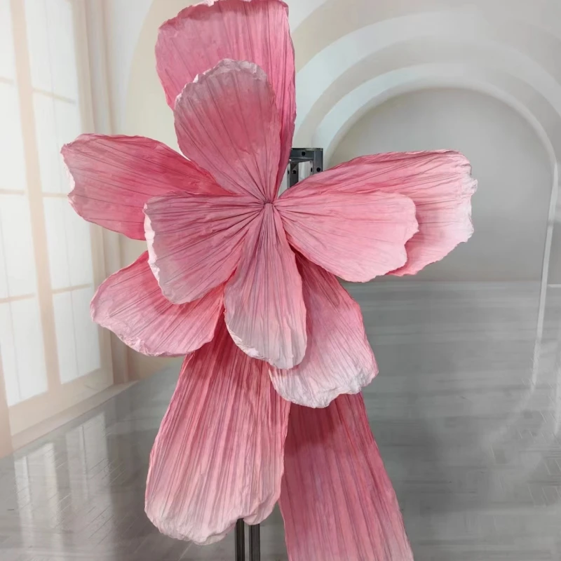 Handmade Large Paper Flower Iris Wedding Hall Decoration Background Road Guide Floral Artificial Flowers Party Event Stage Decor