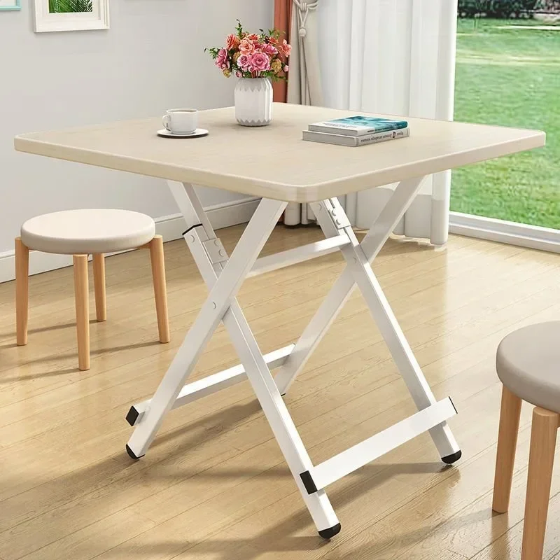 Foldable table Household dining table, simple portable dining table Small apartment eating simple square table