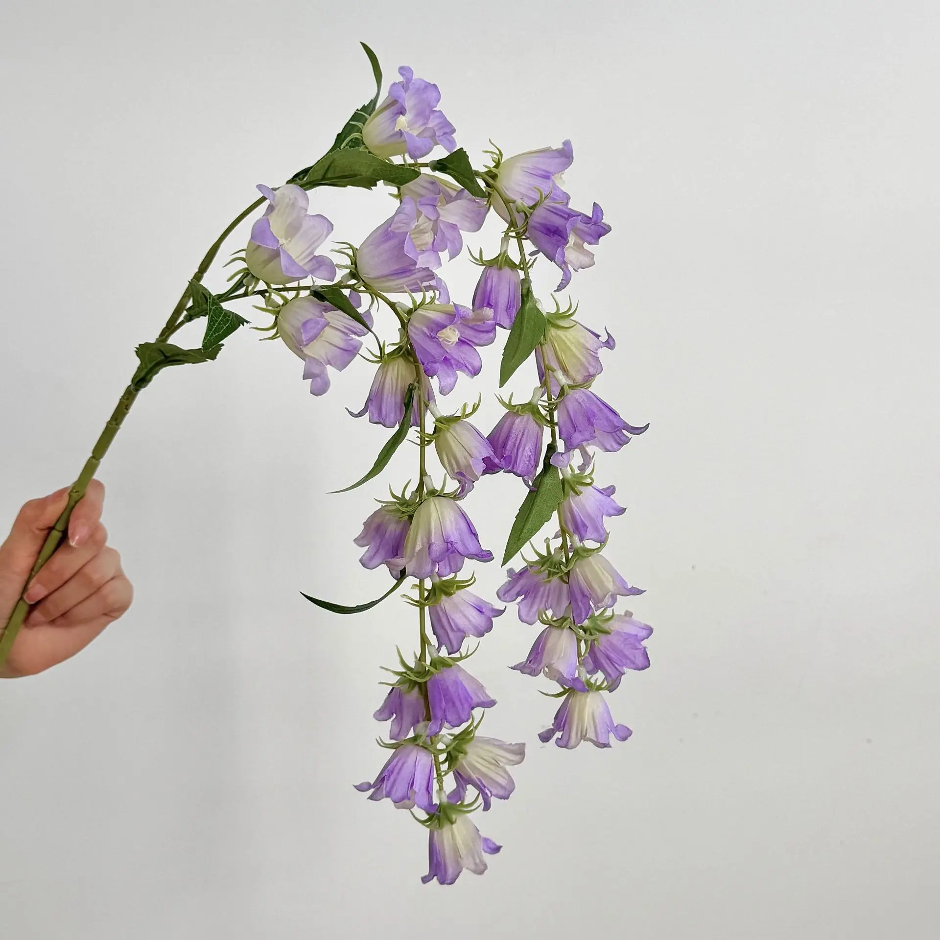 Lebensechte Maiglöckchen, Seidenblume, Brautstrauß, Hochzeitsdekoration, Glockenspiel, Orchideen, Party, Zuhause, Ornament, Companula-Blumen – Detail 10