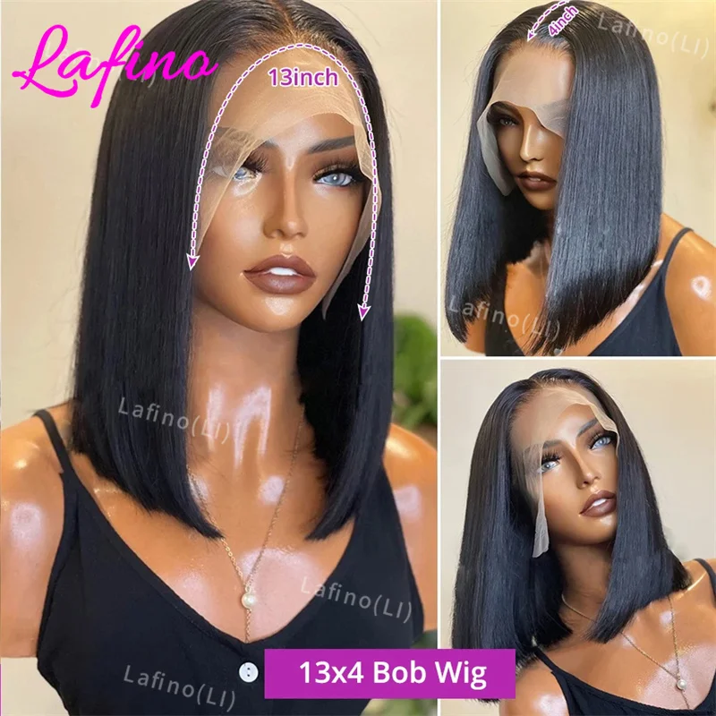 13x6 HD Lace Frontal Short Bob Wig Bone Straight Glueless Pre Cut 5x5 Closure Wig Ready to Wear 13x4 Human Hair Wig Preplucked image 4