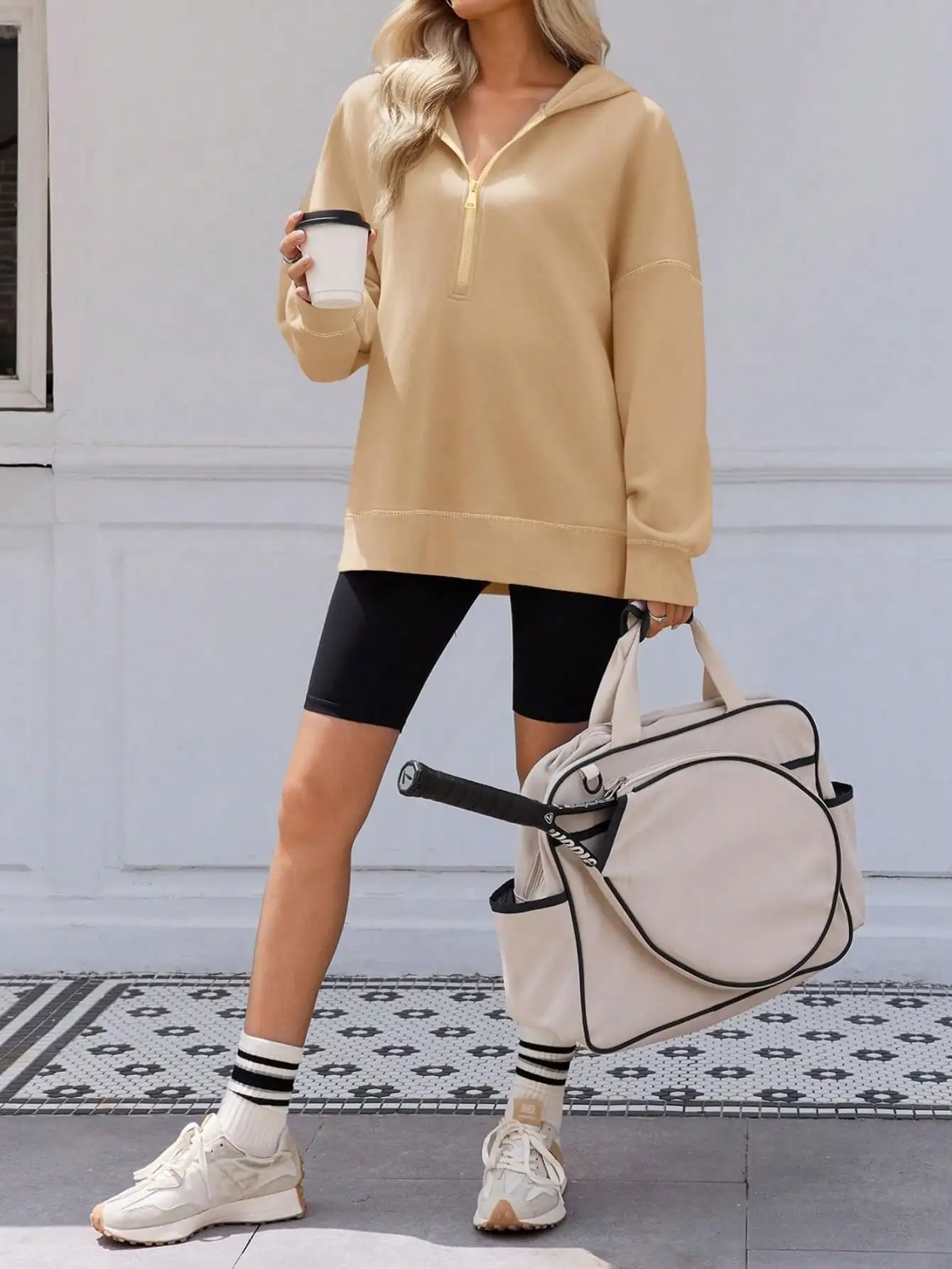 سترة Fisoew Fashion Rapper Style للسيدات ذات قلنسوة قصيرة بقصة ضيقة Y2K ذات غرز متباينة ملابس الشارع الشهير