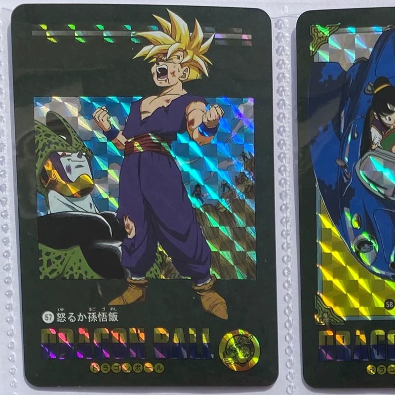 

54Pcs/set Anime Dragon Ball Diy Plaid Flash Color Flash Cards Son Goku Majin Buu Trunks Vegeta Iv Android 18 Collection Cards