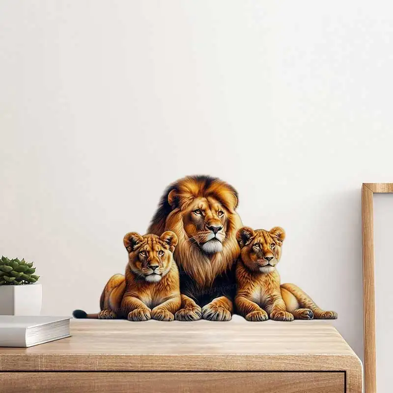 Domineering Lion Animals Wall Sticker Bathroom Toilet Decor Living Room Cabinet Refrigerator Home Decoration Decals M1253