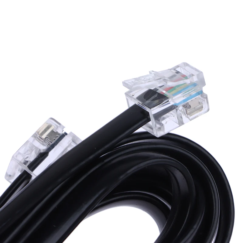 RJ12 kabel Data Modular untuk pria, kabel ekstensi suara Pinout telepon Handset 1/2/3/5m baru 6P6C