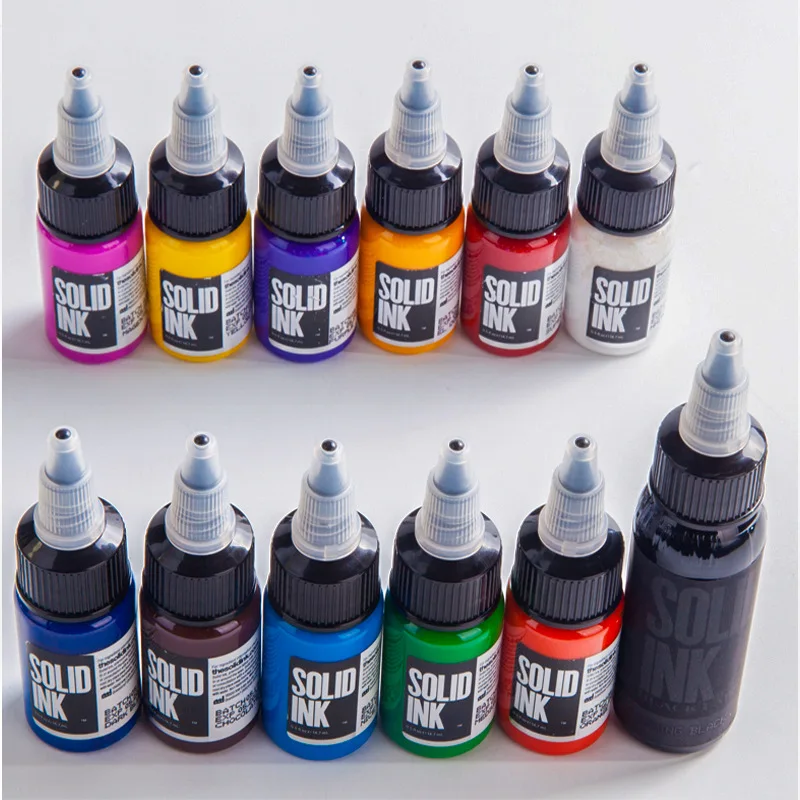 

12 Colors Set Professional Tattoo Inks Microblading Permanent Body Makeup Natural Fast Coloring Tattoo Pigment Artists Supplies