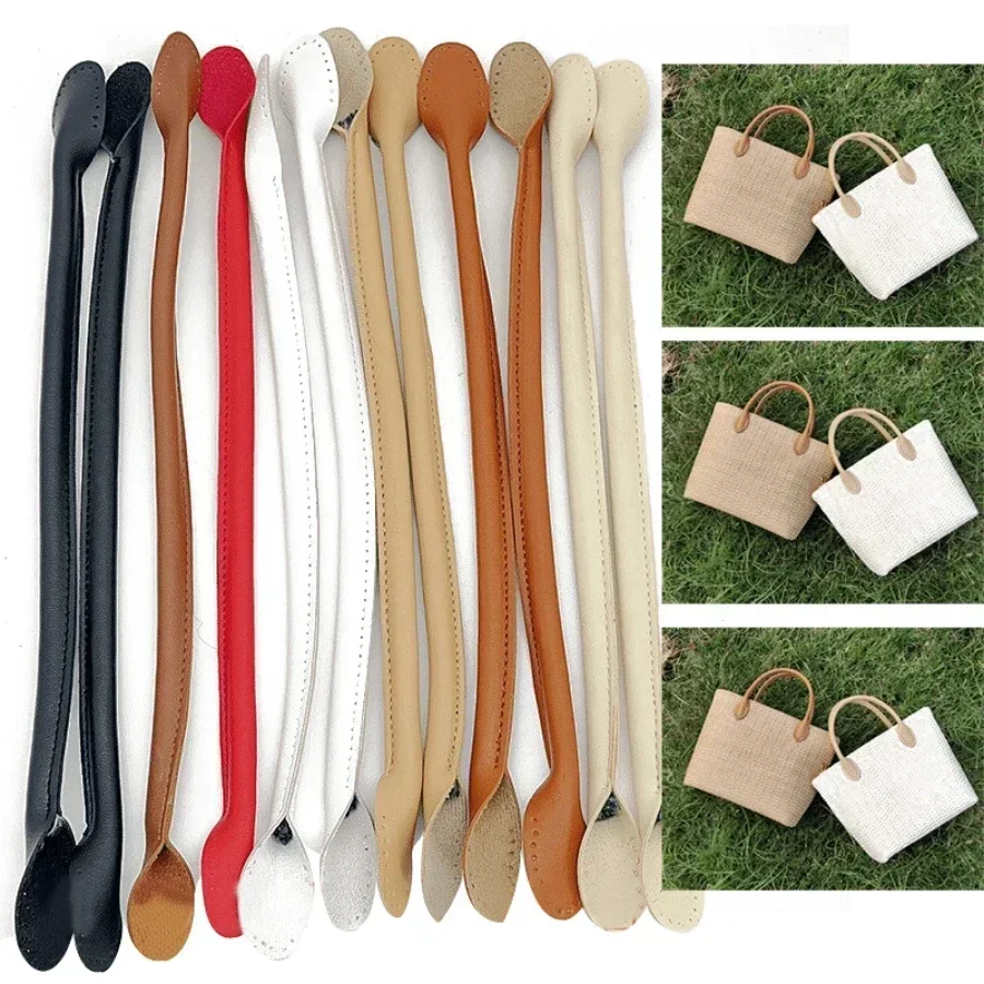 1Pair 42cm/16.53inch PU Leather Handbag Handle Shoulder Bag Strap Detachable DIY Bag Belts Making Replacement Versatile Accesso