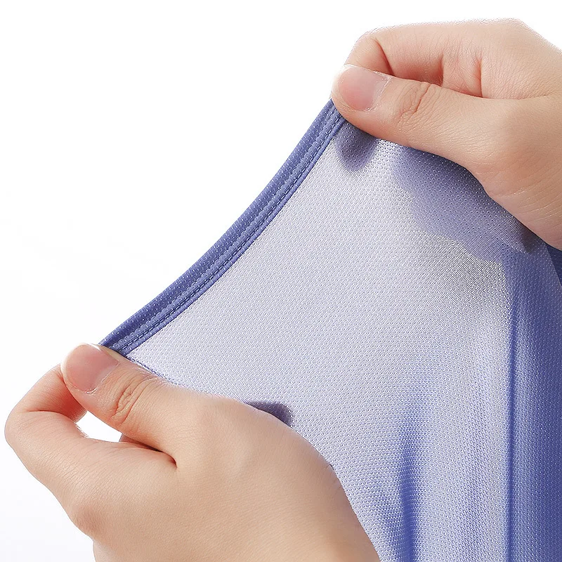 Men's Ice Silk Boxer Shorts Translucent Sleepwear Loose Underwear Comfortable Pajama Ropa Interior De Seda Helada Para Hombre