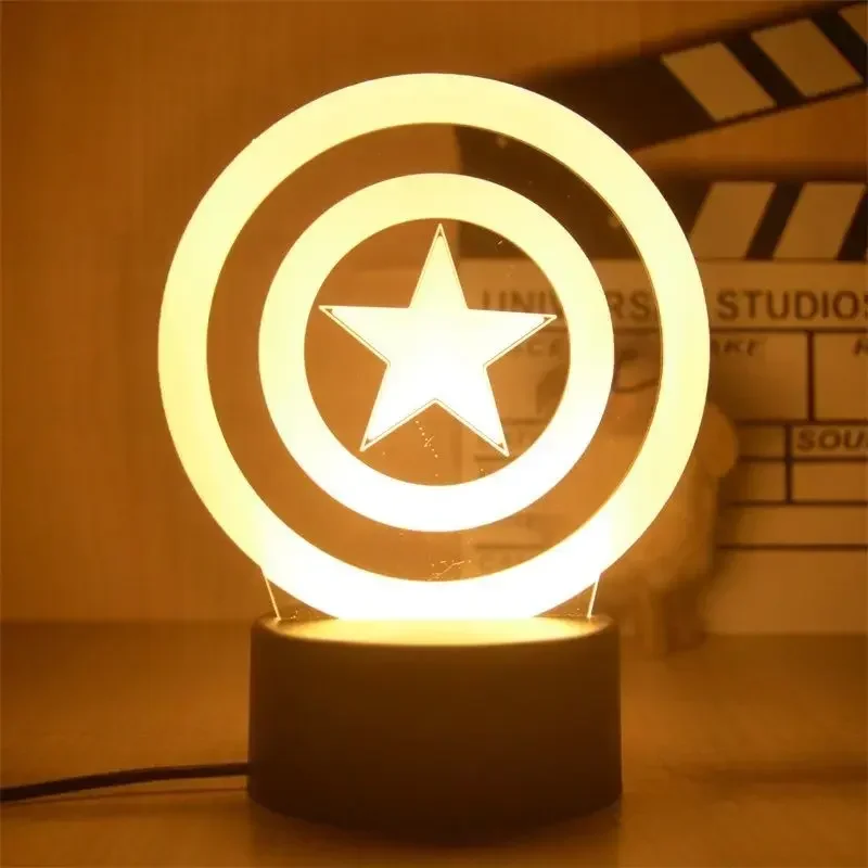 Marvel SuperHeros Ironman Decoration Bedroom 3D Lamp Anime Figure Ambient Night Light LED Lamp Boy Christmas Bedroom Lamp Decor