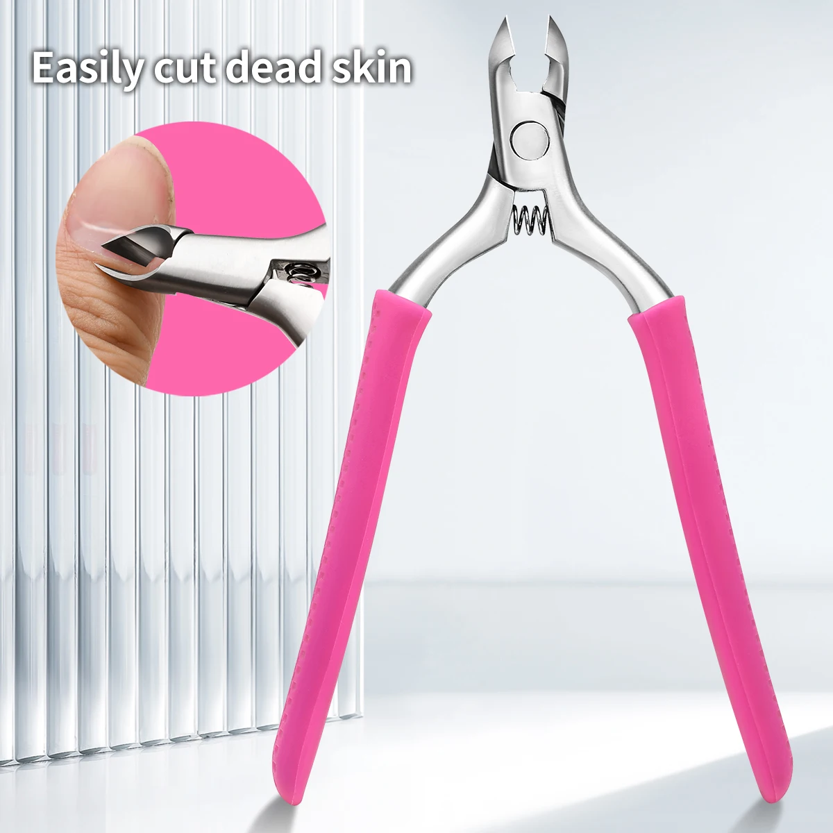 Forbici per cuticole in silicone per manicure Colora Manico antiscivolo Pinze per cuticole Trim bordi per unghie Forbici per cuticole con ardiglione