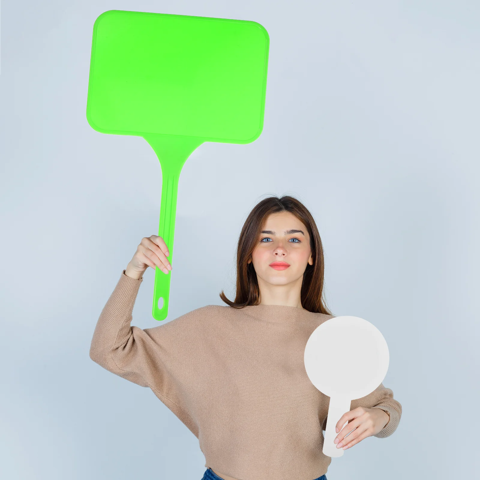 1pcs Handheld Sign Portable Dry Erase Paddle For Auctions Games Voting Events Whiteboard Advertising Outdoor Use Display Board