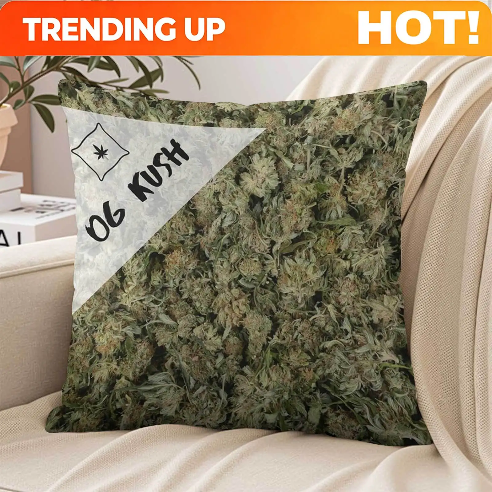 Customize 1pc Hindu Kush Botanical Pattern. Decorative Square Throw Pillow Covers with Double-sided Printing. 18x18 Inches. Suit