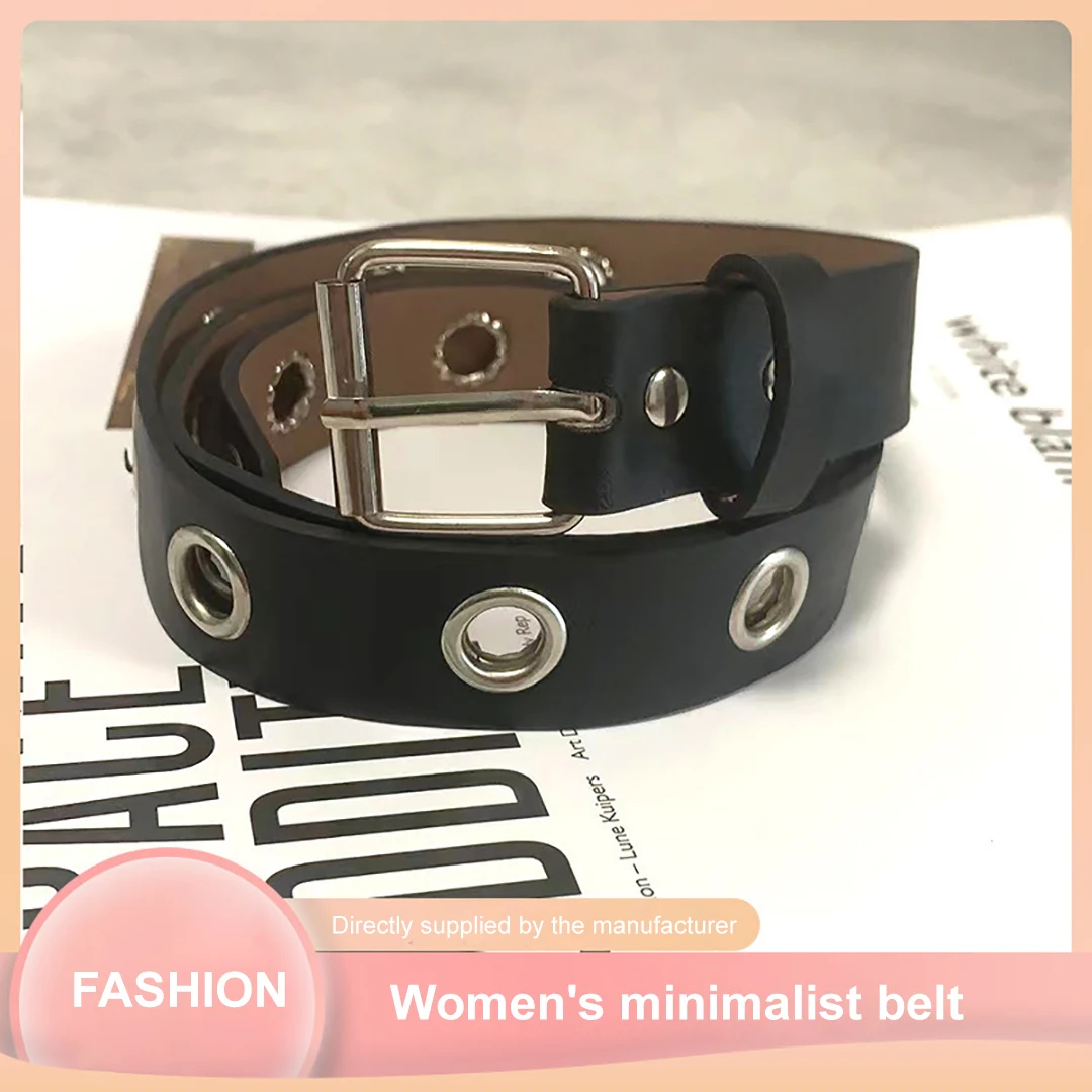 

Women's Faux Leather Belt Thin Skinny Casual Metal Full Eyelet Belt for Women's Belt Hollowed Out Decorative Belt