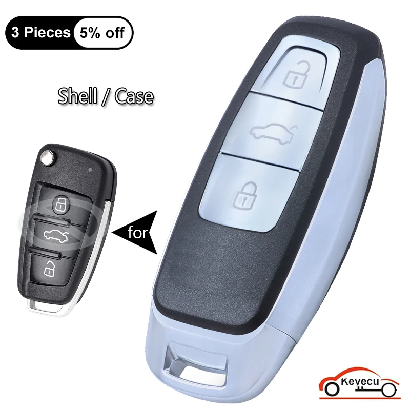 

KEYECU for Audi A3 A4 A6 A8 Q2 Q3 Q5 Q7 R3 RS3 RS5 TT Upgraded Modified Keyless Remote Key Shell Case for START ENGINE SYSTEM