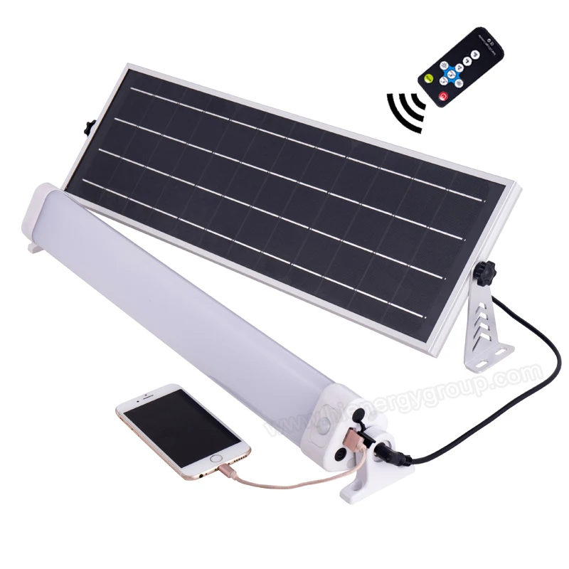 

24W Remote control PIR motion sensor solar batten tube light system