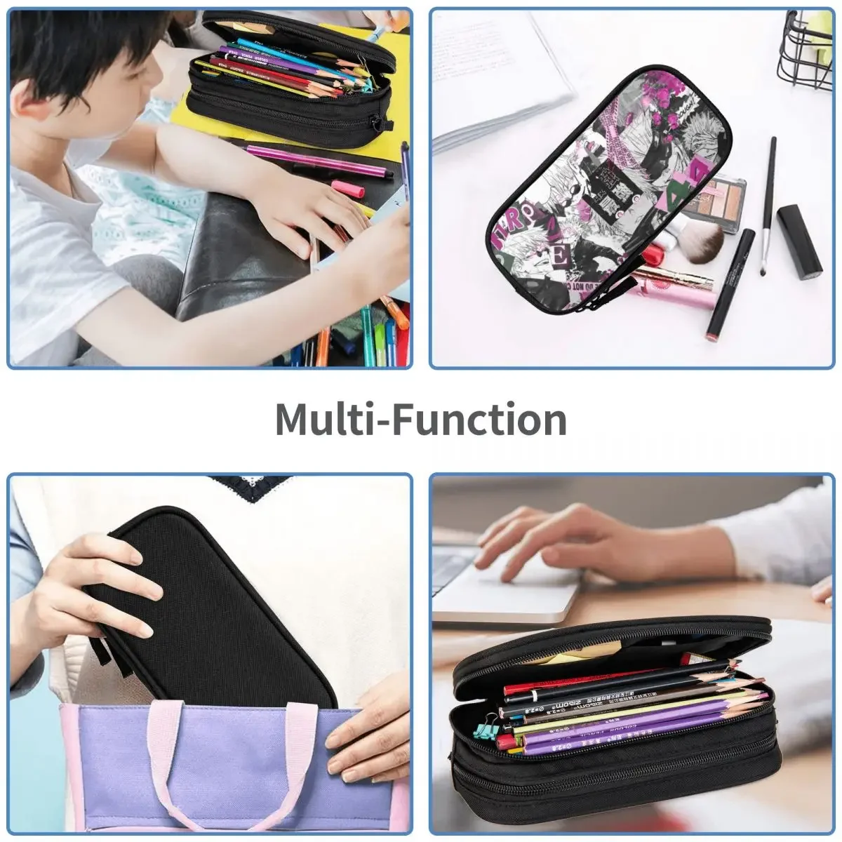 Anime Jujutsu Kaisen Big Capacity Pencil Pen Case Office College School Large Storage Bag Pouch Holder Box Organizer