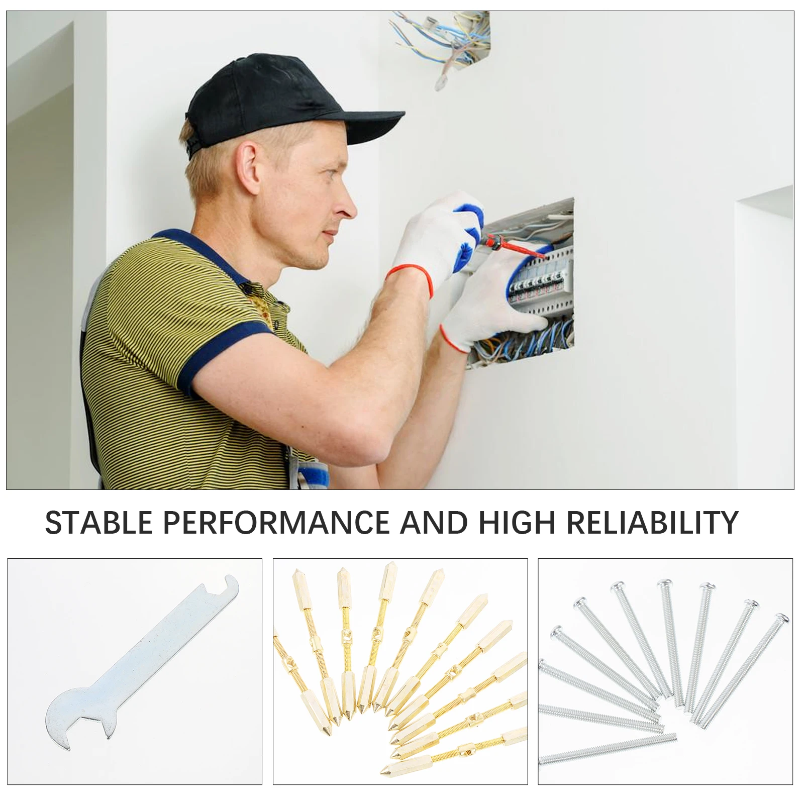 

10 Sets Electrical Tools Cassette Repairer Switch Socket Rod Junction Box Screw Metal Durable Precision Production Wall Support