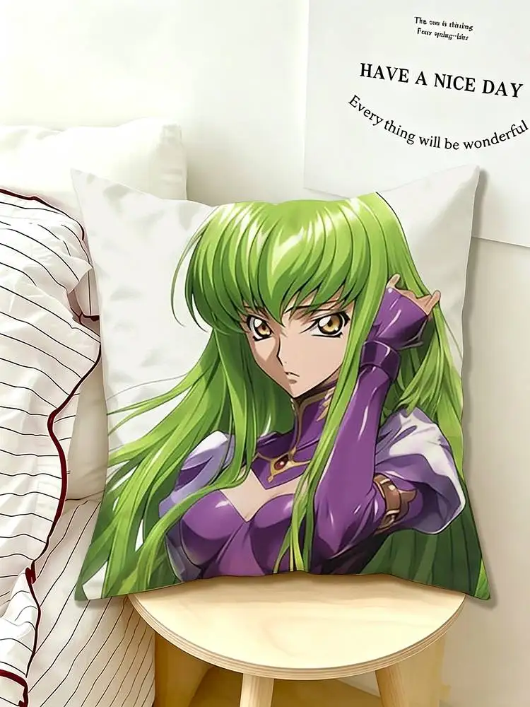 COOL Anime C-Code Geass C.C  Pillow Case Pattern Printed Pillowcase For Living Room Sofa Cushion Cover